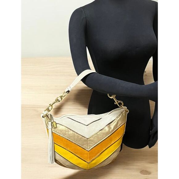 Vintage Coach 3664 Limited Edition Soho Chevron Medium Hobo & 6554 Wristlet - Picture 12 of 16